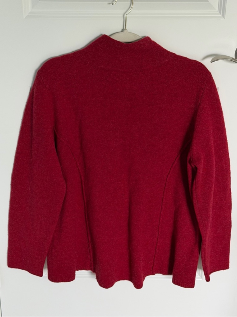 Eileen Fisher Women's Red Wool Button-Front Wool Pea Coat Size XL 39966 - Picture 8 of 15